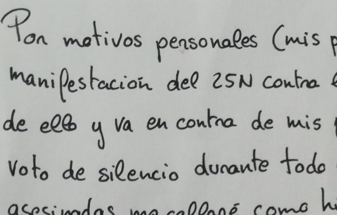 Extracto de la nota de la alumna. Extracto de la nota de la alumna.