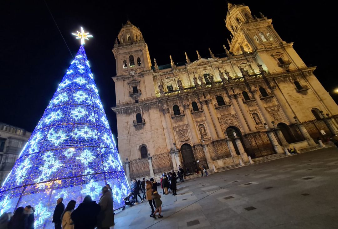 El pino de luces led vuelve a decorar la Navidad frente a la magnífica Catedral de Jaén El pino de luces led vuelve a decorar la Navidad frente a la magnífica Catedral de Jaén