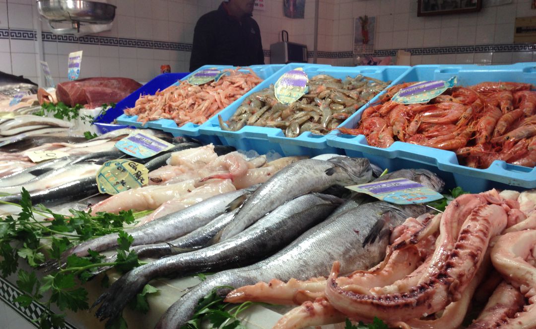 Una pescadería española. Una pescadería española.