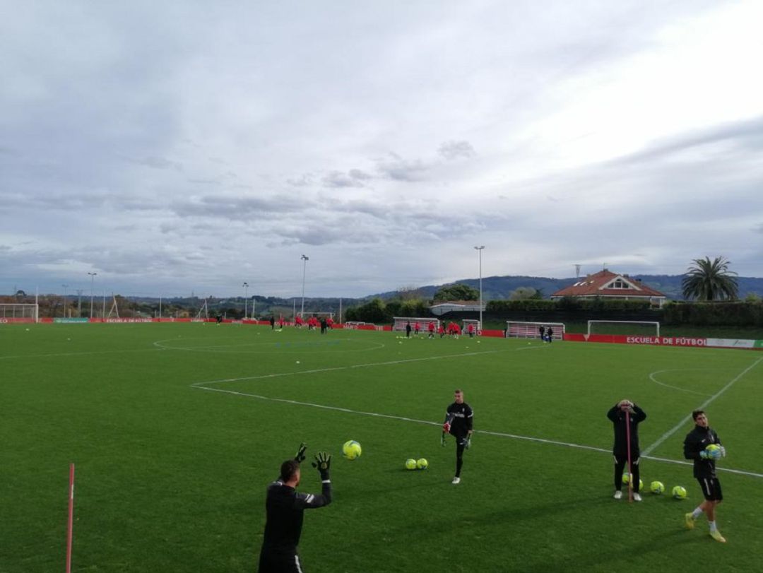 Entrenamiento del Sporting de este martes. Entrenamiento del Sporting de este martes.