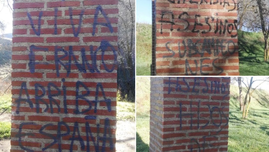 Pintadas en el memorial de los fusilados por el franquismo Pintadas en el memorial de los fusilados por el franquismo