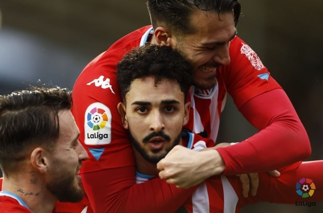 Los jugadores del Lugo celebrando el segundo gol. Los jugadores del Lugo celebrando el segundo gol.