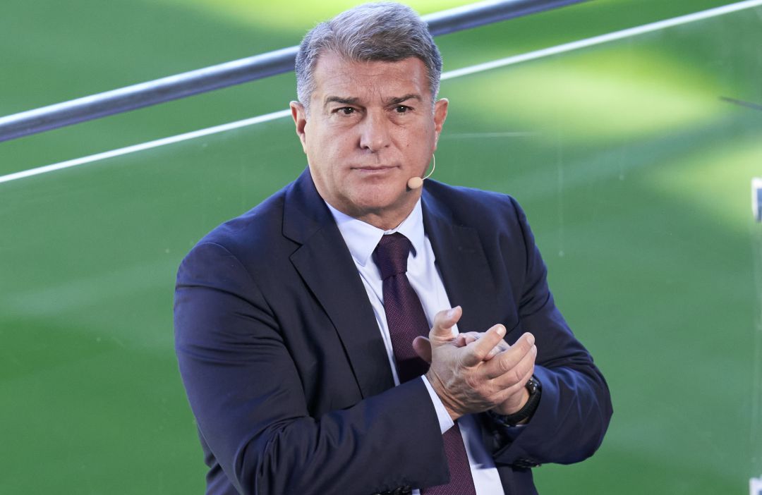 Joan Laporta, en el acto de despedida del Kun Aguero. Joan Laporta, en el acto de despedida del Kun Aguero.