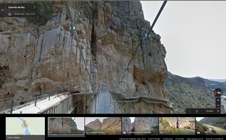 Imagen del Caminito del Rey en Google Street View