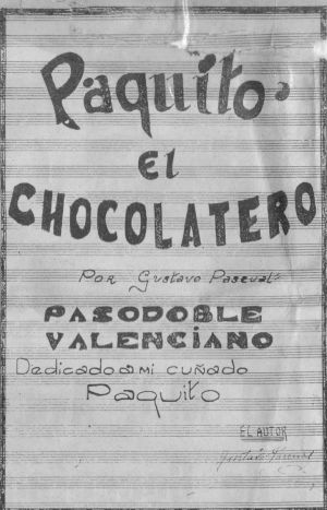 La partitura original de ‘Paquito el Chocolatero’ visible en el MARQ