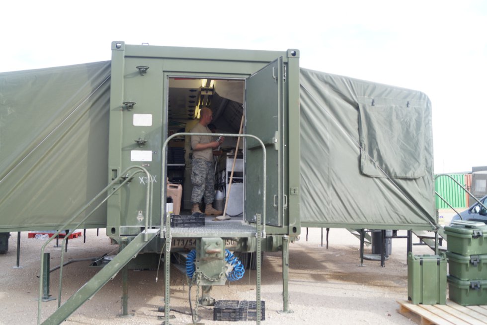 Imagen de la cocina de la instalación militar Imagen de la cocina de la instalación militar