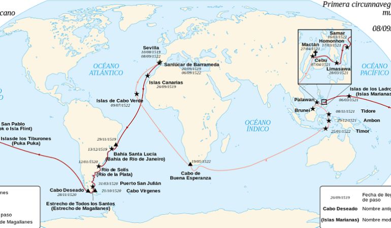 Маршрут кругосветного путешествия. Путешествие Фернана Магеллана 1519-1522. Фернан Магеллан карта путешествий. Путь Фернана Магеллана на карте. Кругосветное путешествие Магеллана на карте.
