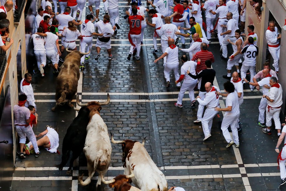Los toros, en la calle Estafeta. Los toros, en la calle Estafeta.