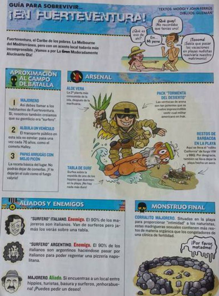 Enfado en Fuerteventura con la revista satírica 'El Jueves'