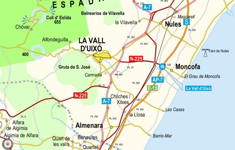 mapa autovia a7 INFRAESTRUCTURAS: La autovía A 7 en sentido Castellón estará 