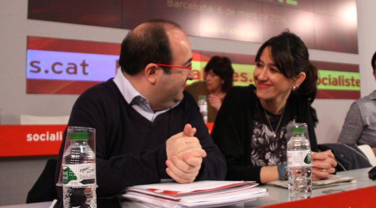 Miquel Iceta y Nuria Parlon, en un consejo nacional del PSC 