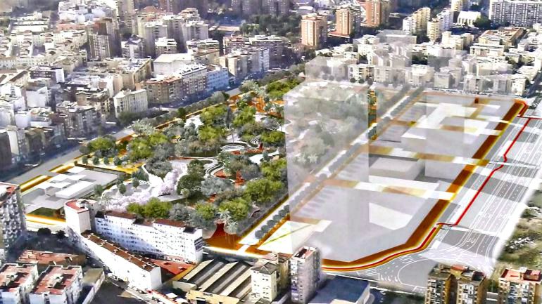 Infografía del proyecto de las cuatro torres de Repsol elaborado por la Gerencia Municipal de Urbanismo del ayuntamiento de Málaga