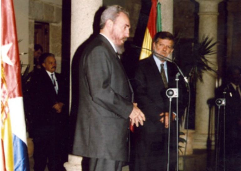 Fidel Castro con Rodríguez Ibarra en Mérida.