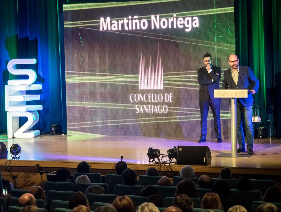El alcalde de Santiago, Martiño Noriega, en su discurso El alcalde de Santiago, Martiño Noriega, en su discurso