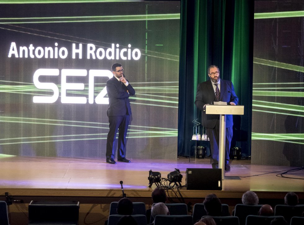 El director de la Cadena SER, Antonio H. Rodicio, durante su discurso El director de la Cadena SER, Antonio H. Rodicio, durante su discurso