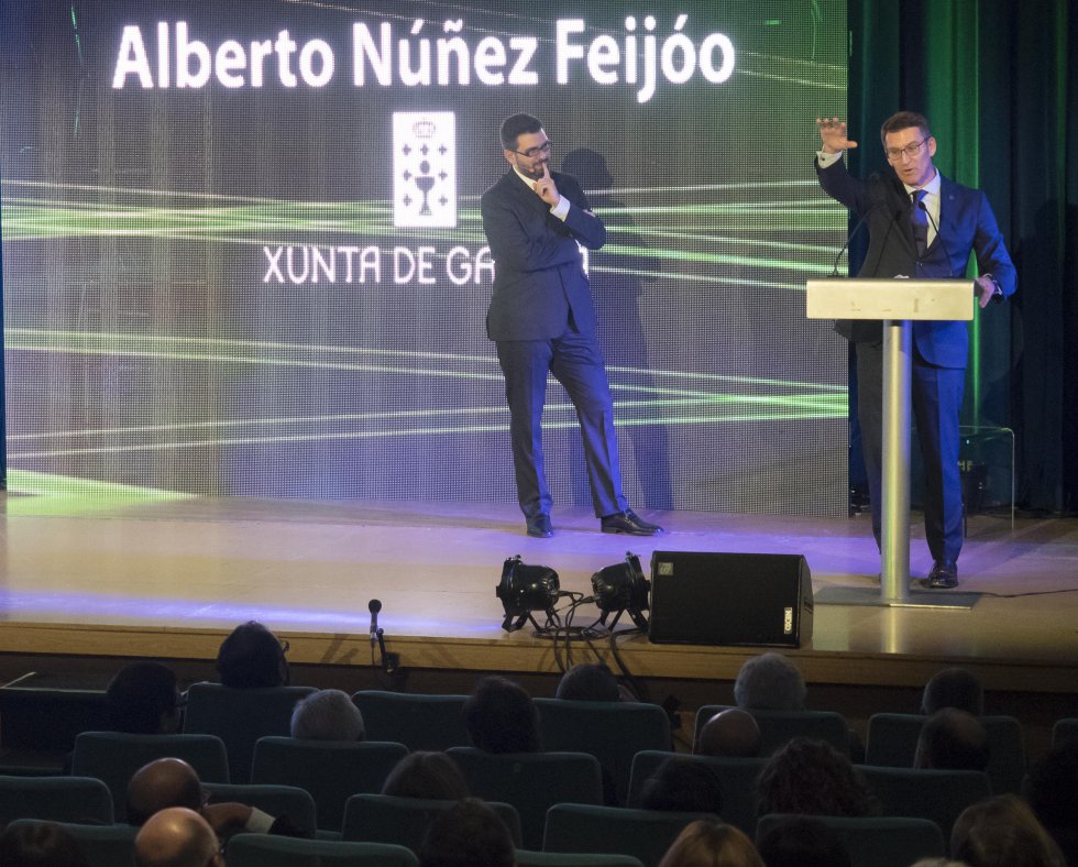 El Presidente de la Xunta, Alberto Núñez Feijóo, durante su discurso El Presidente de la Xunta, Alberto Núñez Feijóo, durante su discurso