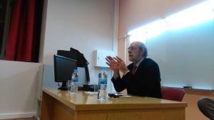 Fernando Valdés durante su intervención en la Facultad de Derecho de Valladolid