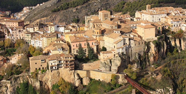 Vistas del casco antiguo de Cuenca desde el cerro del Socorro.