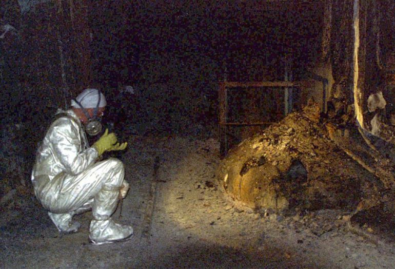 Imagen de la 'pata de elefante' de Chernóbil considerado el residuo más peligroso de todo el planeta