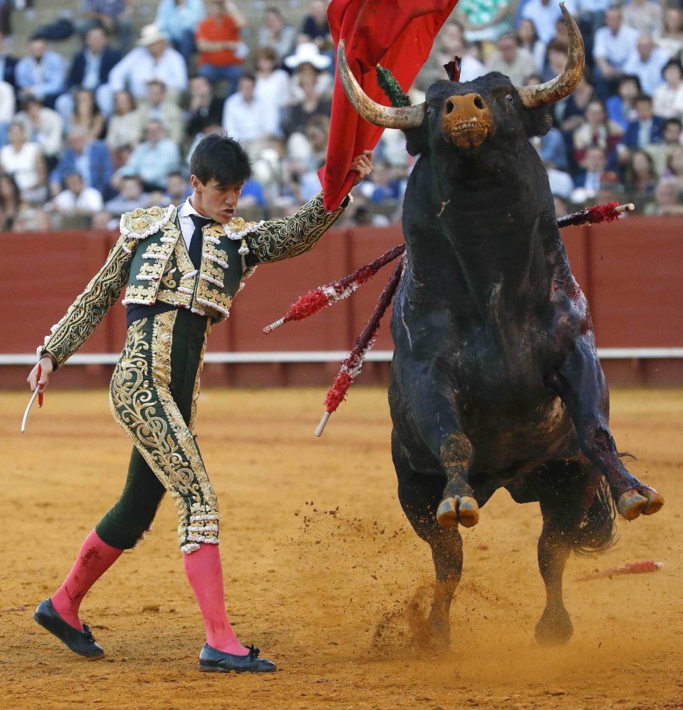 GRA478. SEVILLA, 07/05/2017.- El torero Esaú Fernández en la faena con la muleta a su segundo toro, de la ganadería de Miura, en la decimocuarta corrida de abono de la Feria de Abril en la Real Maestranza de Sevilla. EFE/Julio Muñoz GRA478. SEVILLA, 07/05/2017.- El torero Esaú Fernández en la faena con la muleta a su segundo toro, de la ganadería de Miura, en la decimocuarta corrida de abono de la Feria de Abril en la Real Maestranza de Sevilla. EFE/Julio Muñoz
