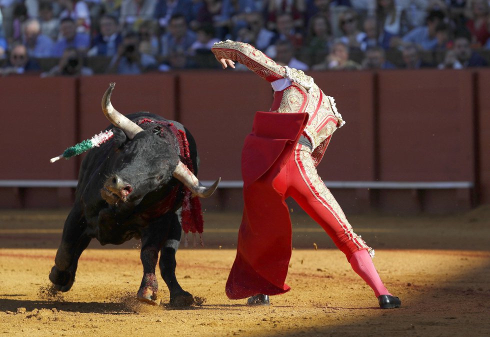 GRA455. SEVILLA, 07/05/2017.- El diestro Pepe Moral da un pase con la muleta al primero de su lote, al que cortó una oreja, durante la decimocuarta corrida de abono de la Feria de Abril celebrada esta tarde en la Real Maestranza de Sevilla. EFE/Julio Muñoz GRA455. SEVILLA, 07/05/2017.- El diestro Pepe Moral da un pase con la muleta al primero de su lote, al que cortó una oreja, durante la decimocuarta corrida de abono de la Feria de Abril celebrada esta tarde en la Real Maestranza de Sevilla. EFE/Julio Muñoz