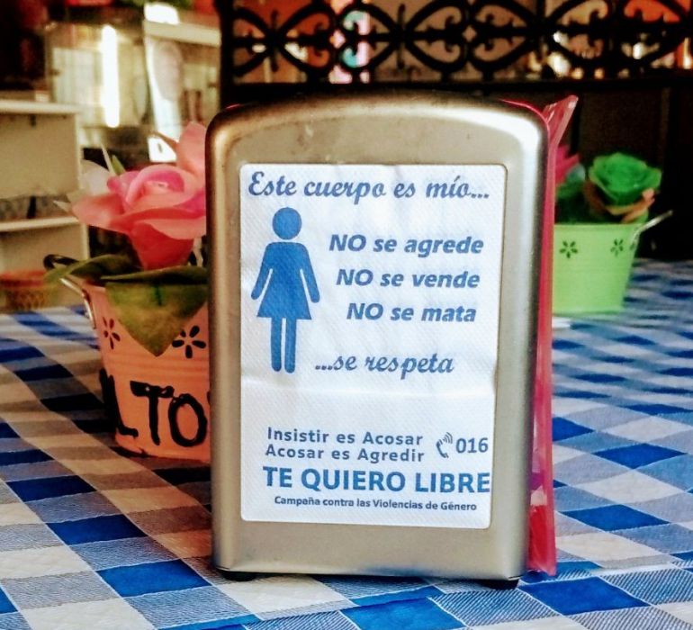 Tipo de servilletas que se utilizarán en Sevilla la Nueva contra la violencia de género