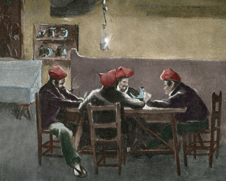 Il·lustració de Josep Berga i Josep Berga Boada sobre la novel·la 'La Punyalada', de Marià Vayreda, publicada a 'La Il·lustració Catalana' el 1903. 