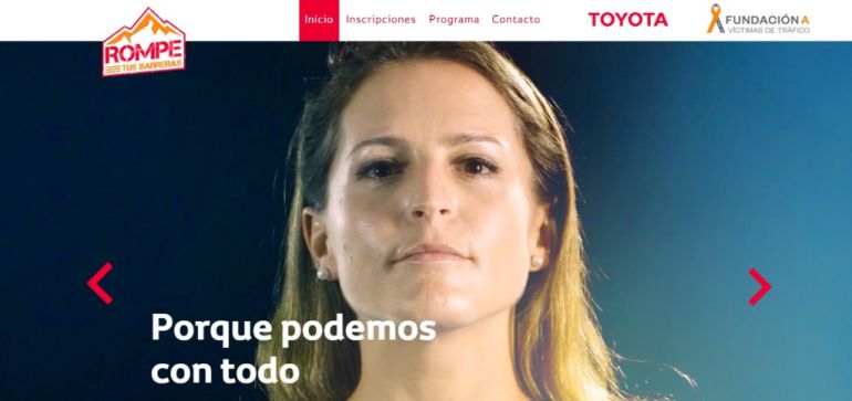 Imagen de la página web Toyota Rompe Tus Barreras