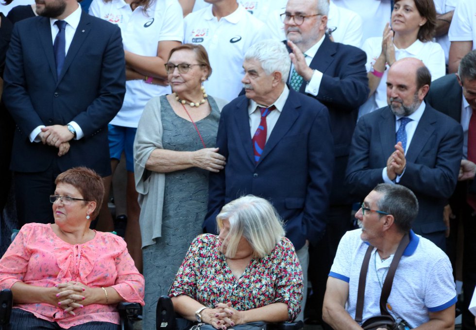 Pasqual Maragall y su mujer Diana Garrigosa durante el homenaje Pasqual Maragall y su mujer Diana Garrigosa durante el homenaje