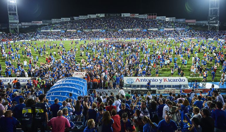 La alegría se desbordó en el Coliseum tras el pitido final ante el C.D. Tenerife
