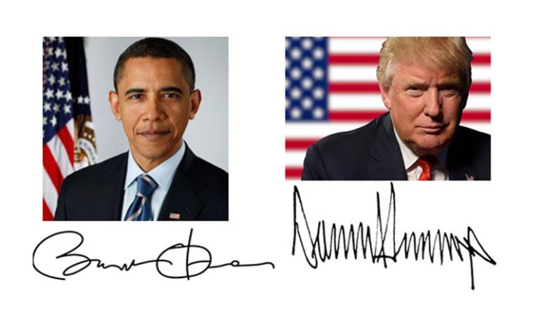 Las diferencias entre las firmas de Obama y Trump también delatan sus opuestas formas de liderazgo