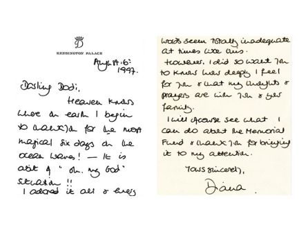 Cartas escritas por Diana de Gales