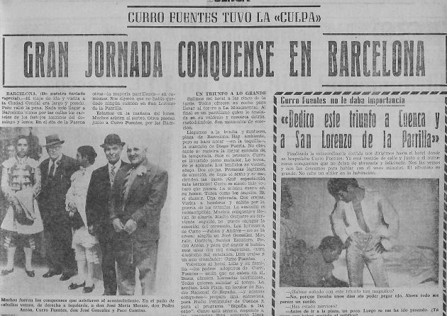 Noticia de la alternativa de Curro Fuentes en la Gaceta Conquense.
