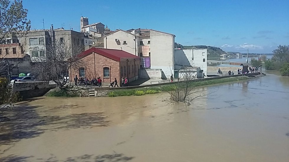 El casco urbano de Gallur ha visto la crecida muy de cerca El casco urbano de Gallur ha visto la crecida muy de cerca