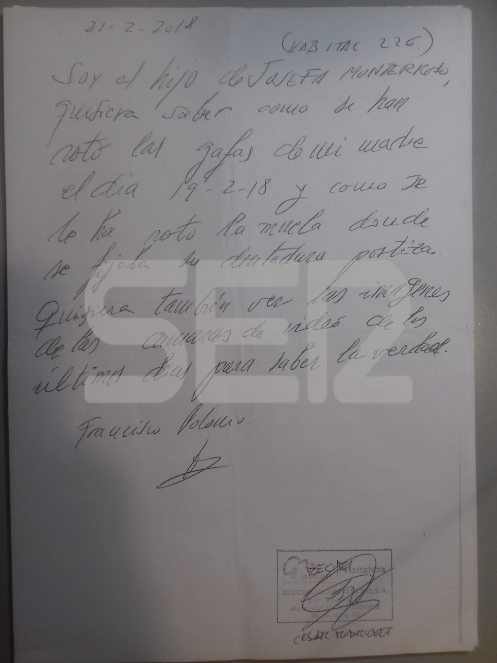 Los documentos demuestran denuncias por malos tratos en la residencia madrileña. Los documentos demuestran denuncias por malos tratos en la residencia madrileña.
