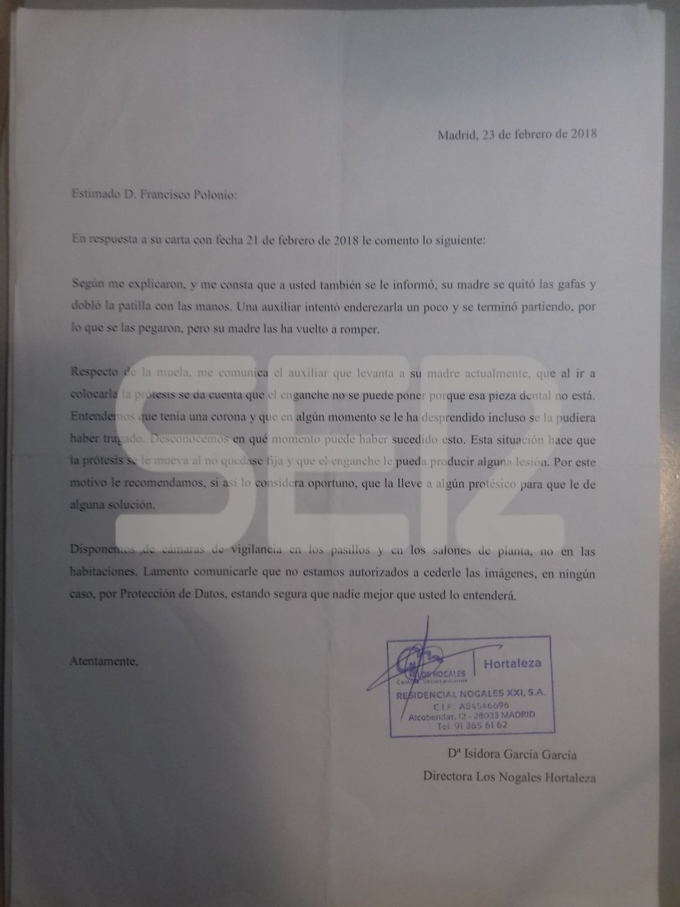 Los documentos demuestran denuncias por malos tratos en la residencia madrileña. Los documentos demuestran denuncias por malos tratos en la residencia madrileña.