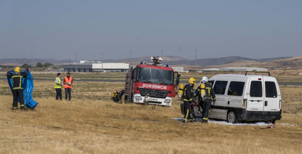 Así ha sido el simulacro de accidente en el Aeropuerto de Ciudad Real Así ha sido el simulacro de accidente en el Aeropuerto de Ciudad Real