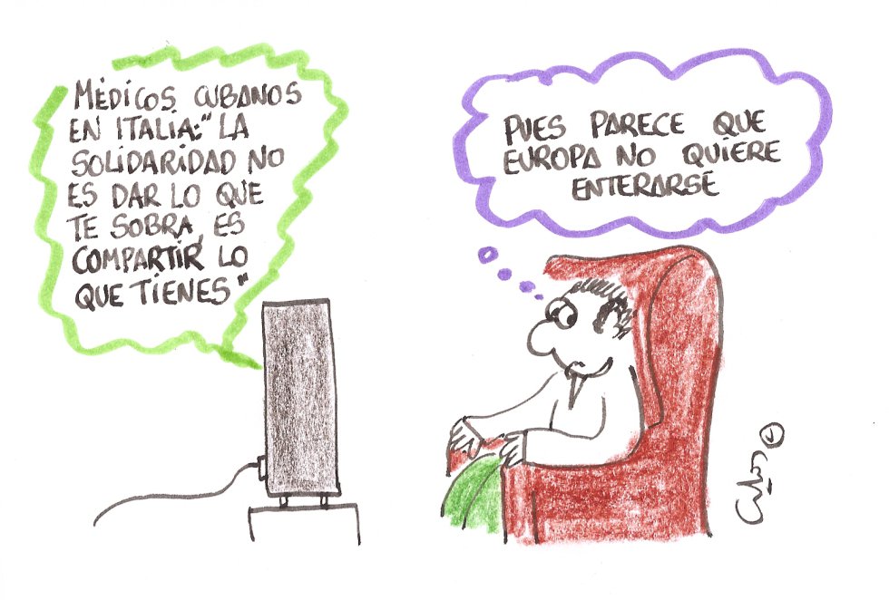 La viñeta de Villanueva, solidaridad sin problemas La viñeta de Villanueva, solidaridad sin problemas