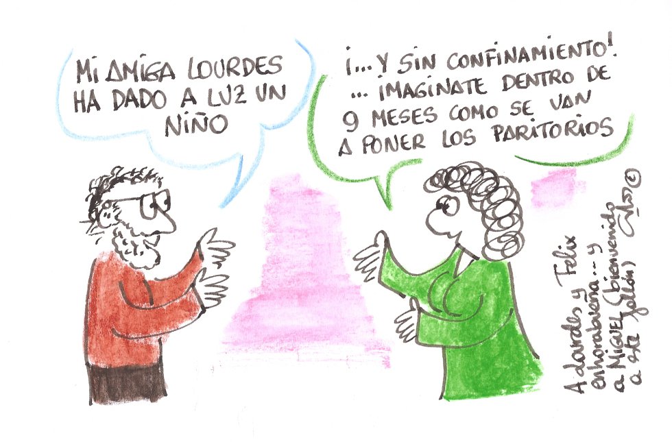La viñeta de Villanueva, "dar a luz en los tiempos del virus" La viñeta de Villanueva, "dar a luz en los tiempos del virus"