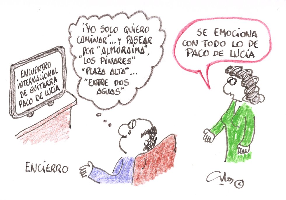 La viñeta de Villanueva y el Encuentro Internacional de Guitarra Paco de Lucía. La viñeta de Villanueva y el Encuentro Internacional de Guitarra Paco de Lucía.