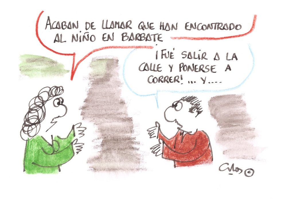 La viñeta de Villanueva, y el niño empezó a correr. La viñeta de Villanueva, y el niño empezó a correr.