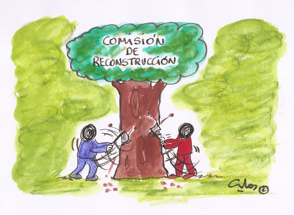 La viñeta de Villanueva, Comisión de Reconstrucción. La viñeta de Villanueva, Comisión de Reconstrucción.