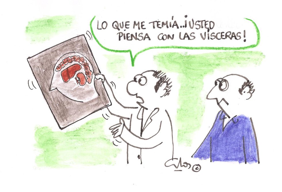 La viñeta de Villanueva, pensar con las vísceras. La viñeta de Villanueva, pensar con las vísceras.