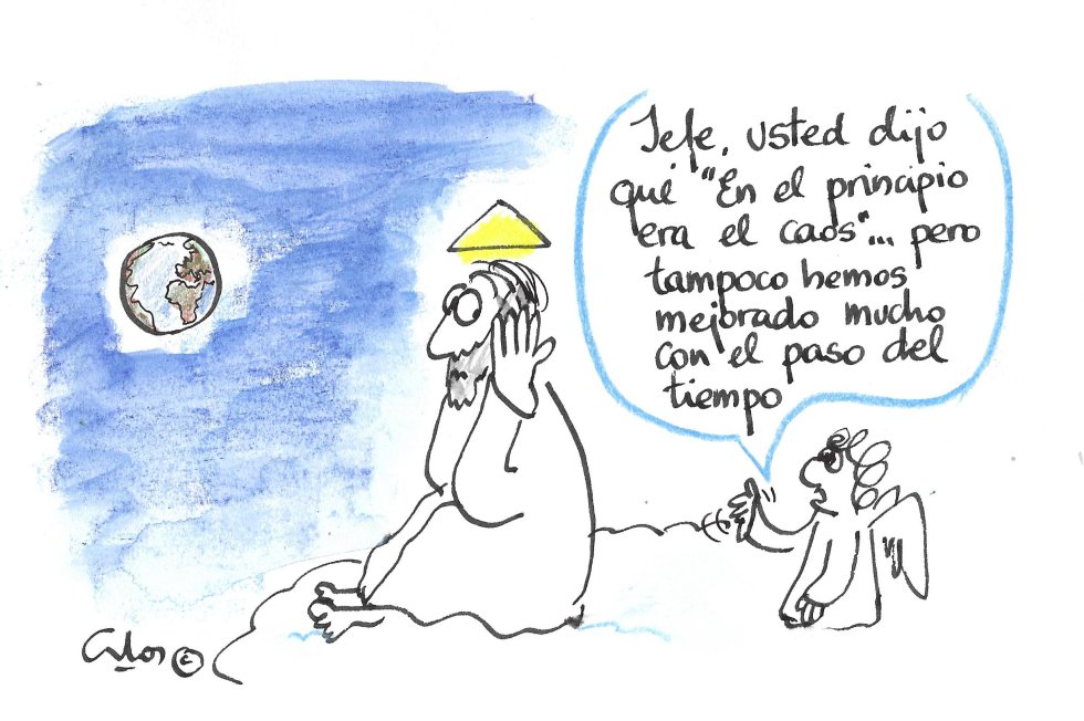 La viñeta de Villanueva, en el principio era el caos. La viñeta de Villanueva, en el principio era el caos.