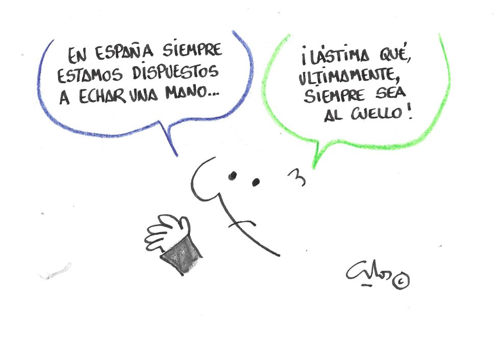 La viñeta de Villanueva, la mano al cuello La viñeta de Villanueva, la mano al cuello