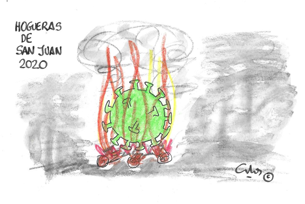 La viñeta de Villanueva, las hogueras de San Juan La viñeta de Villanueva, las hogueras de San Juan