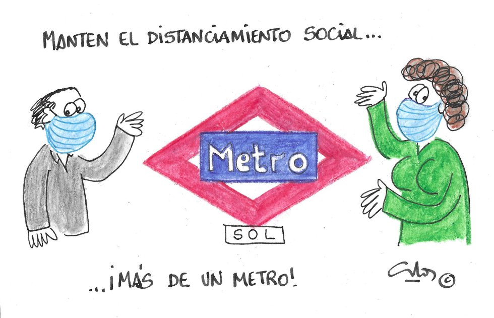 La viñeta de Villanueva, distancia social La viñeta de Villanueva, distancia social