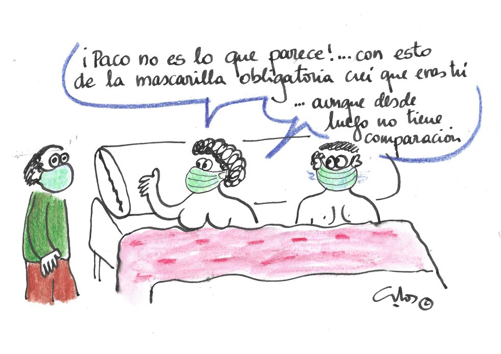La viñeta de Villanueva, la mascarilla me confunde La viñeta de Villanueva, la mascarilla me confunde