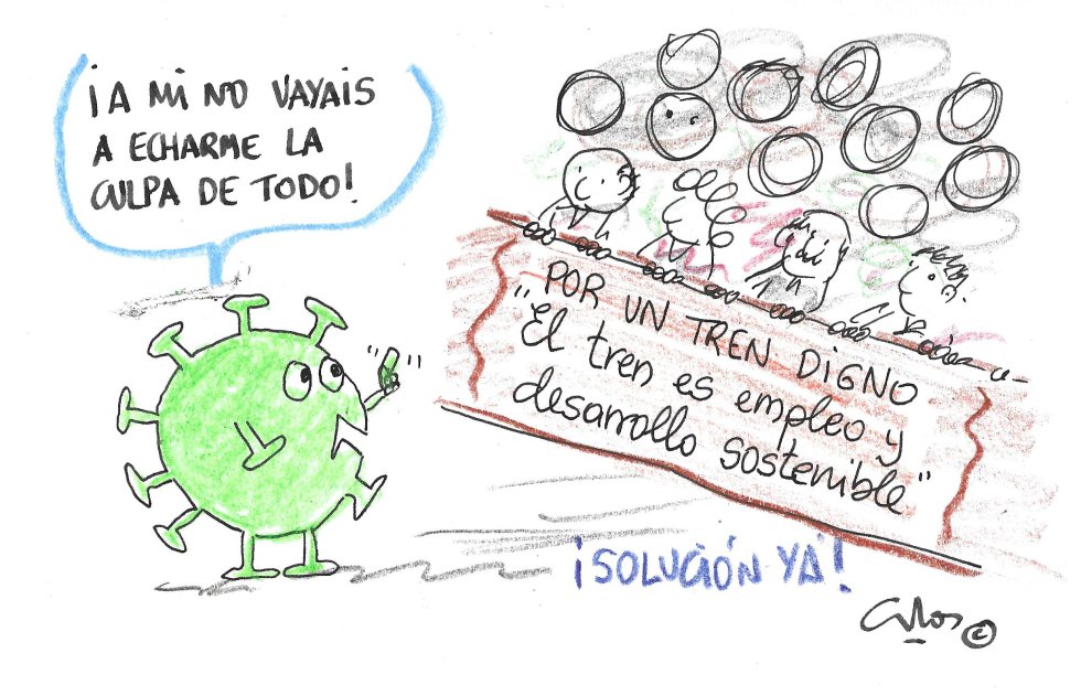 La viñeta de Villanueva, el virus del tren La viñeta de Villanueva, el virus del tren