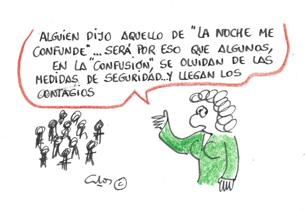 La viñeta de Villanueva, sí, sí, la noche me confunde La viñeta de Villanueva, sí, sí, la noche me confunde